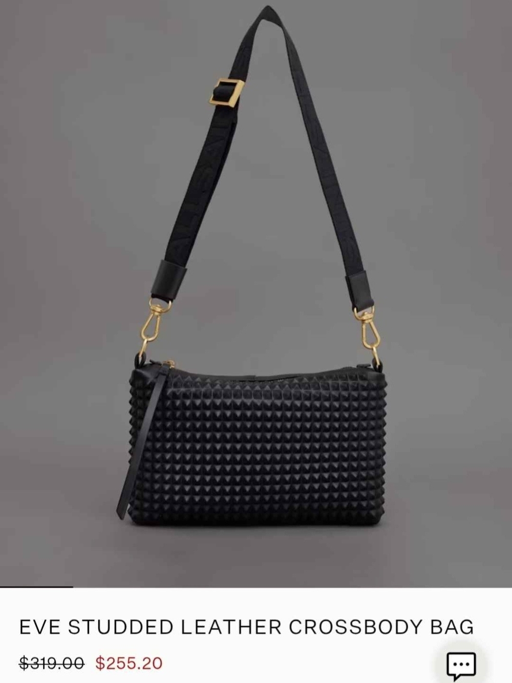 ALLSAINTS Eve Studded Leather Crossbody Bag - Black